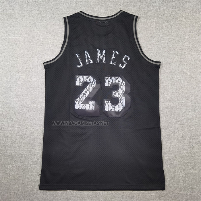 Camiseta Los Angeles Lakers LeBron James NO 23 Swingman Mitchell & Ness 2018-19 Negro